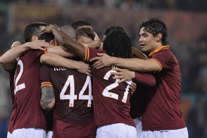 „Roma“ futbolininkų džiaugsmas | LaPresse/Scanpix nuotr.