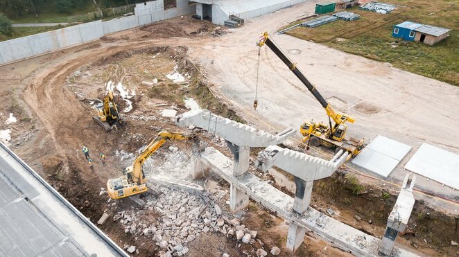 Construction machinery returns to the S. Darius and S. Girėnas stadiums Photo by the organizers