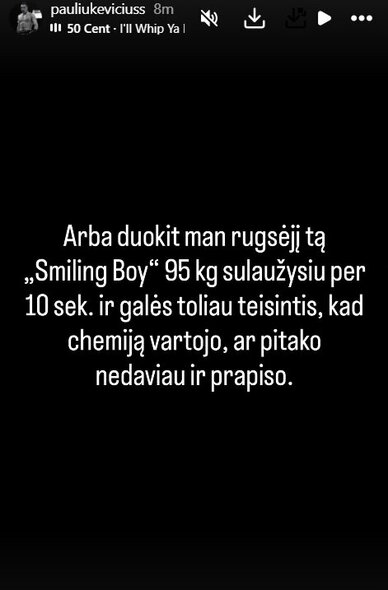 Igno Pauliukevičiaus žinutė | Instagram.com nuotr