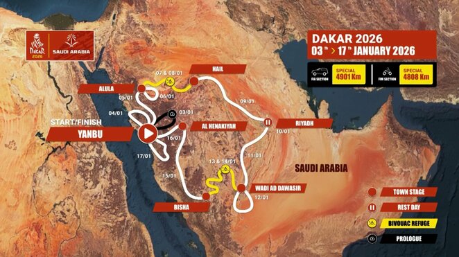 Dakaro ralio trasa | Organizatorių nuotr.