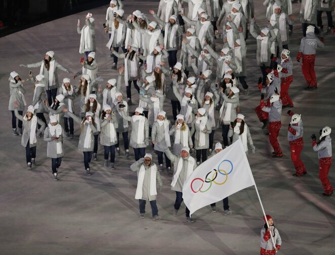 Olimpinių atletų iš Rusijos delegacija | Scanpix nuotr.