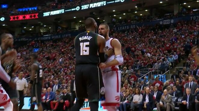 Monroe ir Valančiūnas | Scanpix nuotr. Monroe ir Valančiūnas | Scanpix nuotr.