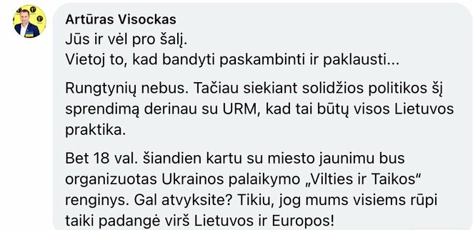 Šiaulių mero komentaras | Organizatorių nuotr. Šiaulių mero komentaras | Organizatorių nuotr.