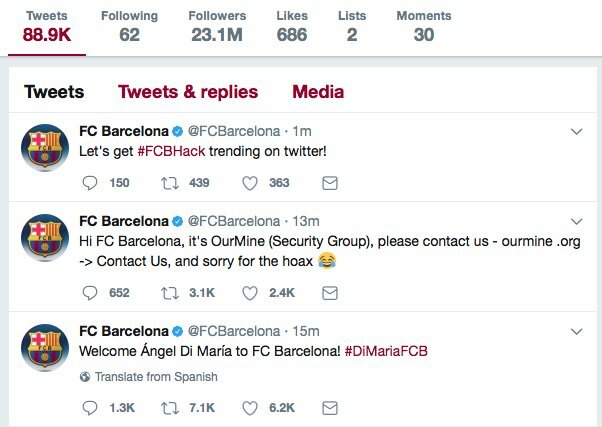 Įsibrauta į “Barcelona“ socialinio tinklo Twitter paskyrą | Organizatorių nuotr.