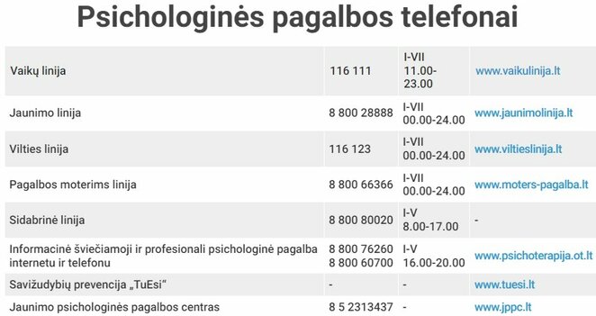 Psichologinė pagalba | Organizatorių nuotr.