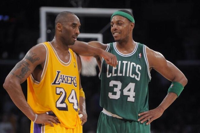 Paulas Pierce'as ir Kobe Bryantas | „Twitter“ nuotr. Paulas Pierce'as ir Kobe Bryantas | „Twitter“ nuotr.