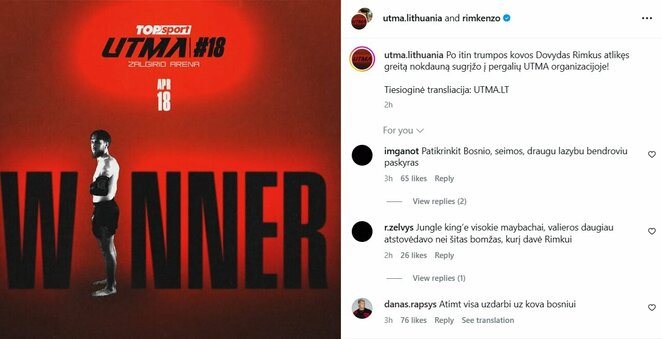 Dano Rapšio komentaras | Instagram.com nuotr