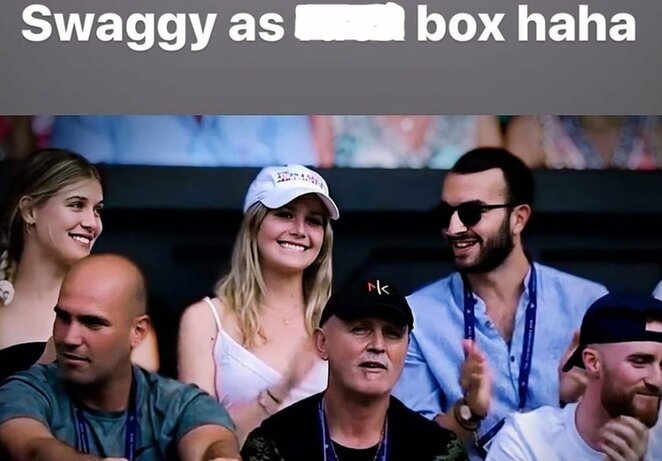 Seserys Bouchard N.Kyrgioso ložėje | Instagram.com nuotr