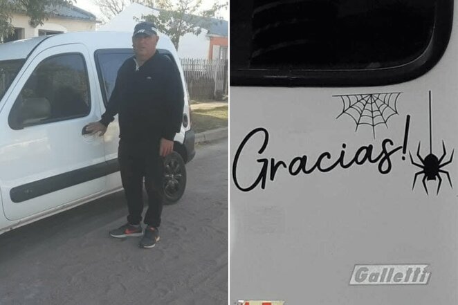 Juliano Alvarezo dovana savo pirmajam treneriui | asmeninio archyvo nuotr. Juliano Alvarezo dovana savo pirmajam treneriui | asmeninio archyvo nuotr.