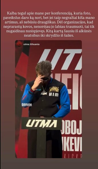 Dominyko Dirksčio komentaras | Instagram.com nuotr