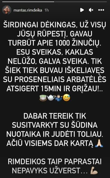 Kovotojo komentaras | Instagram.com nuotr Kovotojo komentaras | Instagram.com nuotr