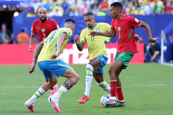 Brazilija &ndash; Marokas rungtynių akimirka | EPA nuotr.