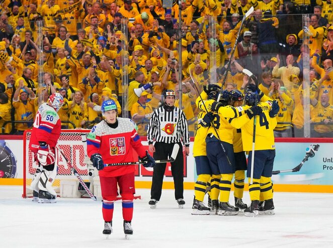 Švedija – Čekija rungtynių akimirka | IIHF nuotr.