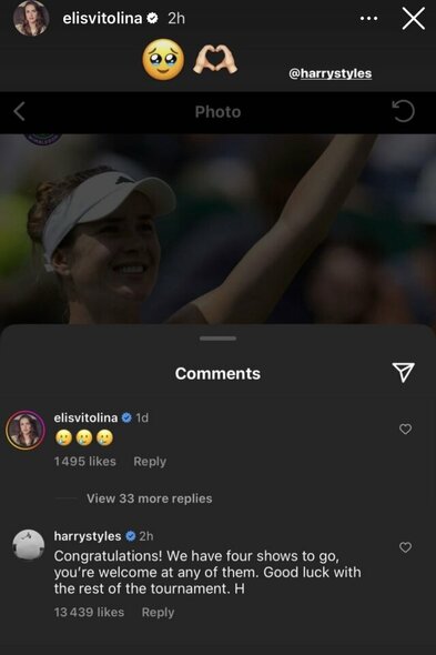 Harry Styleso komentaras | Instagram.com nuotr