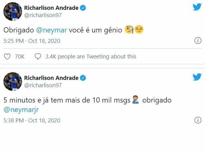 Richarlisono žinutės | „Twitter“ nuotr.