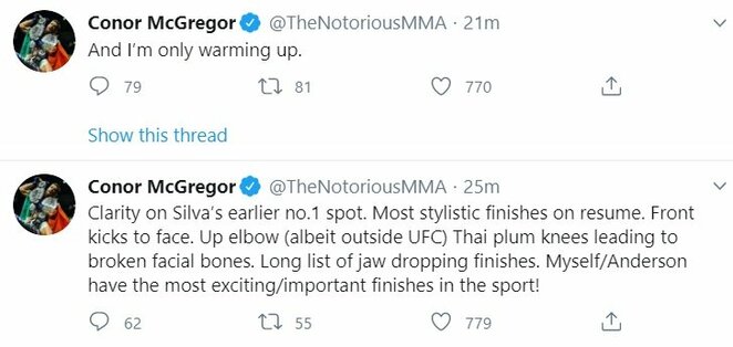 Conoro McGregoro žinutės | „Twitter“ nuotr.