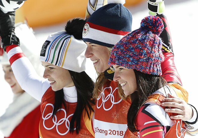 Moterų slalomo supermilžino varžybų akimirka | Scanpix nuotr.