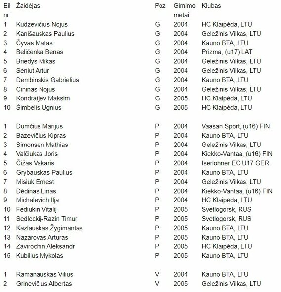 Sutrumpintas kandidatų sąrašas | hockey.lt nuotr.