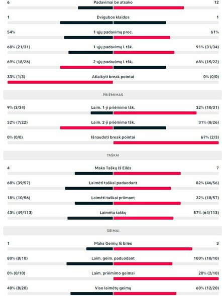 Mačo statistika | Organizatorių nuotr.