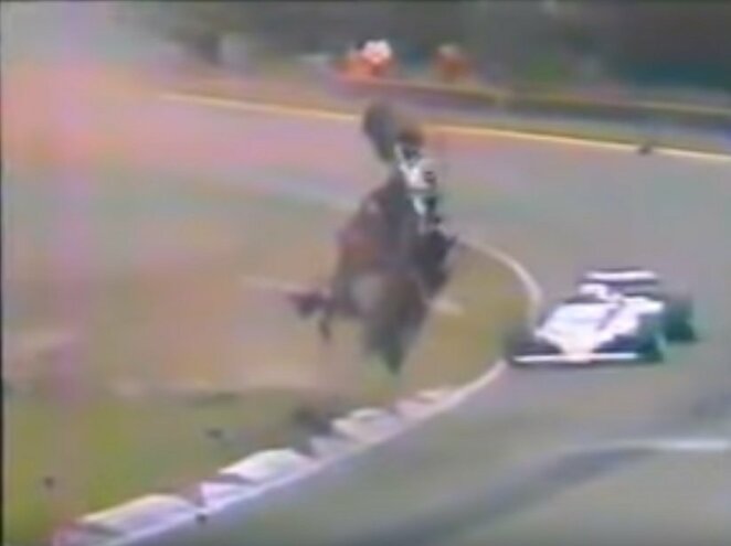 Gilleso Villeneuve‘o avarija 1982 m. Belgijos GP lenktynėse | Youtube.com nuotr.