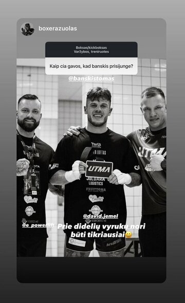 Ąžuolo Zubės žinutė | Instagram.com nuotr