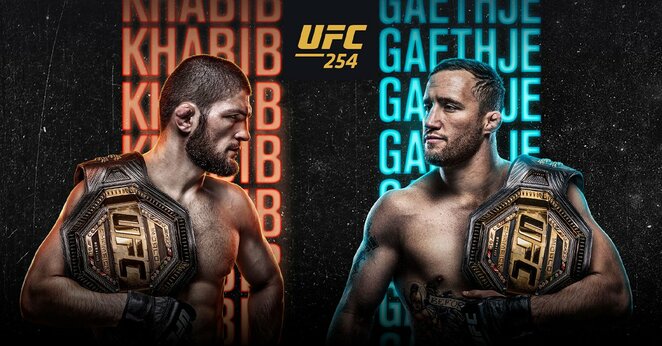 Chabibas Nurmagomedovas dėl UFC lengvojo svorio kategorijos (iki 70,3 kg) čempiono titulo kausis su amerikiečiu J.Gaethje | Organizatorių nuotr.