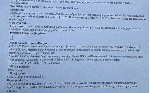 Gydytojo išrašas | Instagram.com nuotr