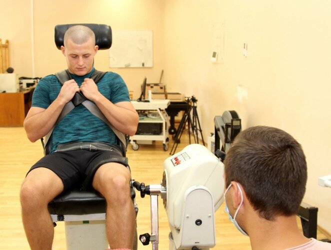 Eimantui Stanioniui atlikti tyrimai Lietuvos sporto universitete | Organizatorių nuotr.