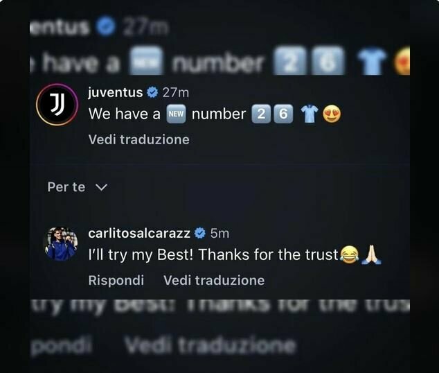 Carloso Alcarazo žinutė Instagram | Instagram.com nuotr