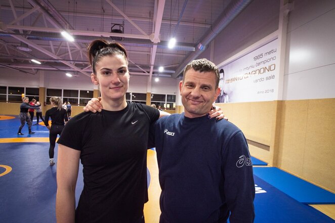 Danutė Domikaitytė su treneriu Aivaru Kaseliu l Manto Stankevičiaus nuotr. Danutė Domikaitytė su treneriu Aivaru Kaseliu l Manto Stankevičiaus nuotr.